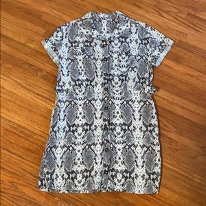 Free People snake print shirt dress w pockets sz s